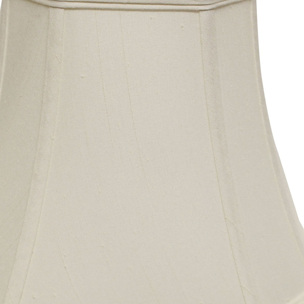 10" White Slanted Square Bell Monay Shantung Lampshade