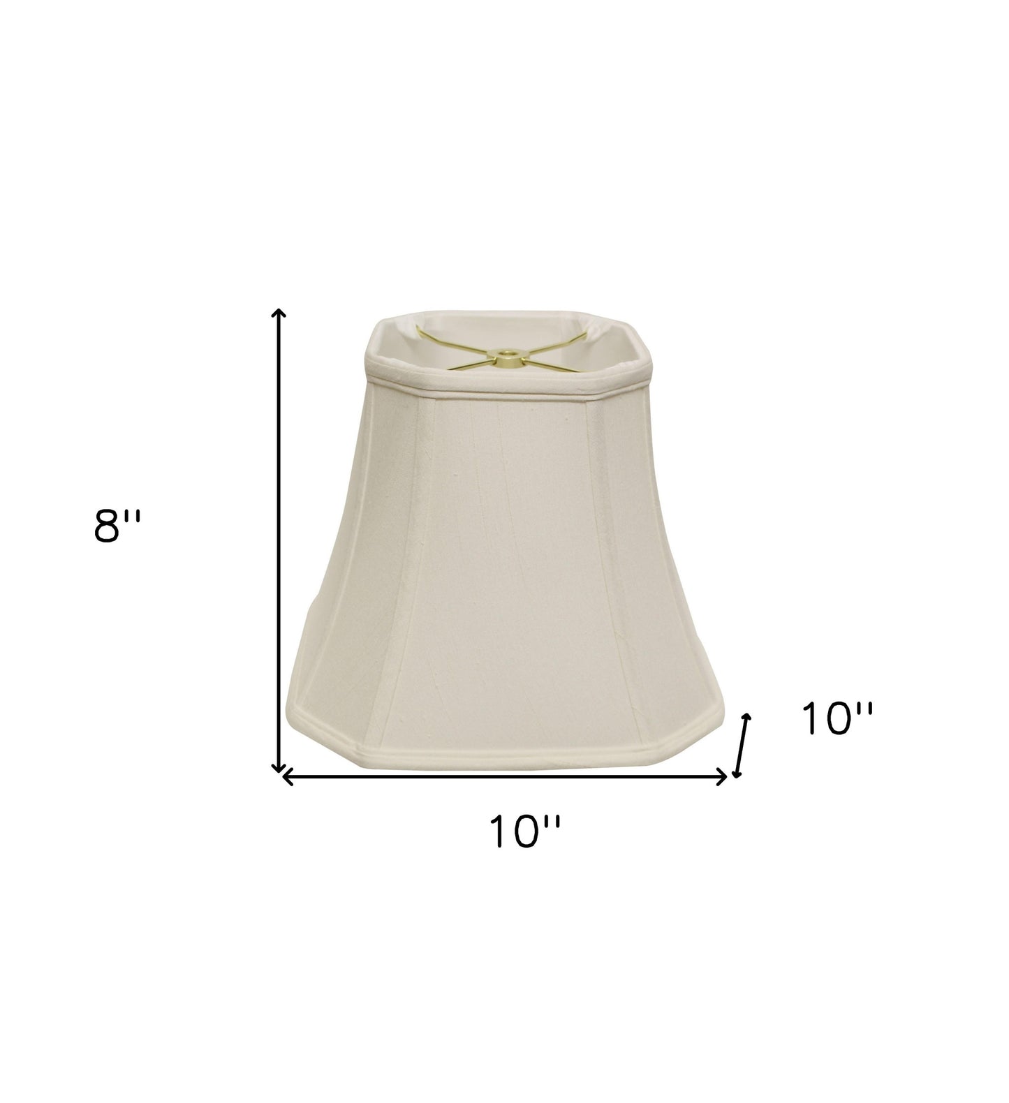 10" White Slanted Square Bell Monay Shantung Lampshade