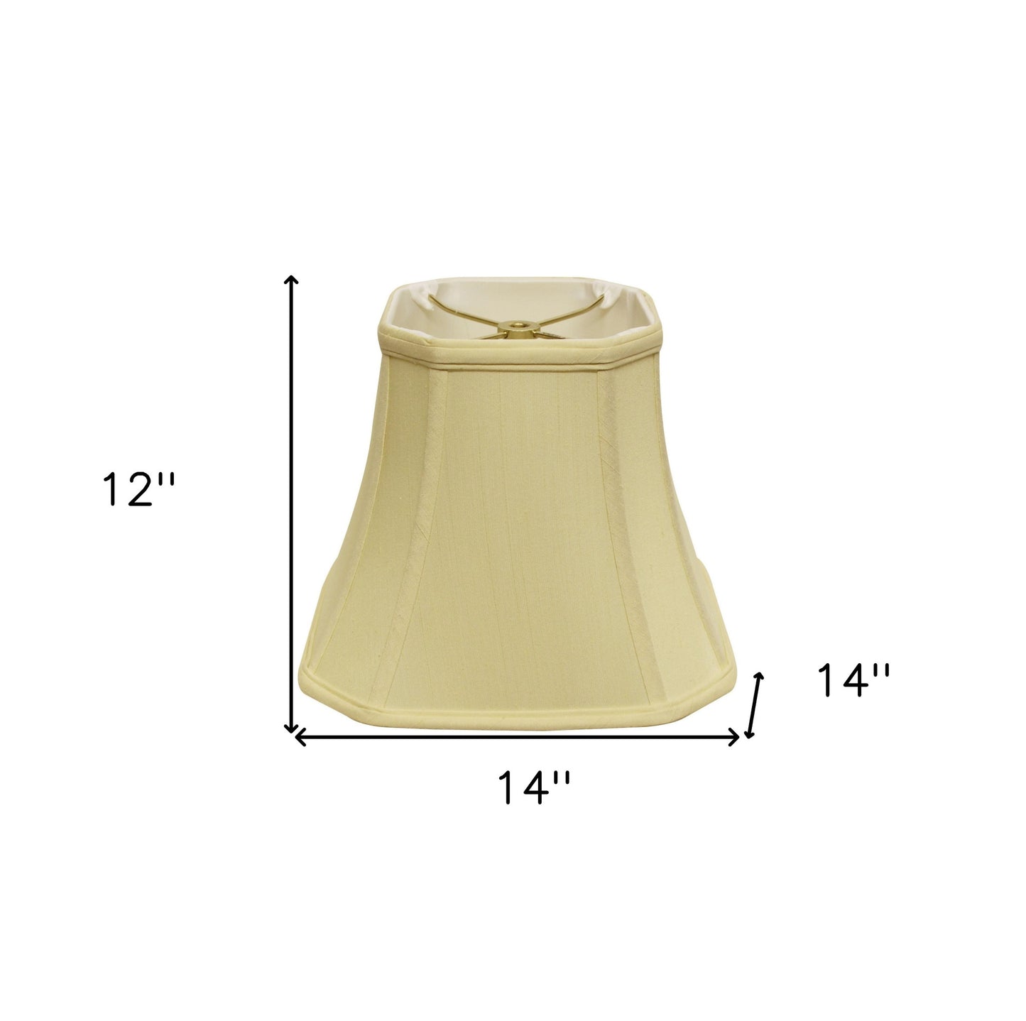 14" Antique White Slanted Square Bell Monay Shantung Lampshade