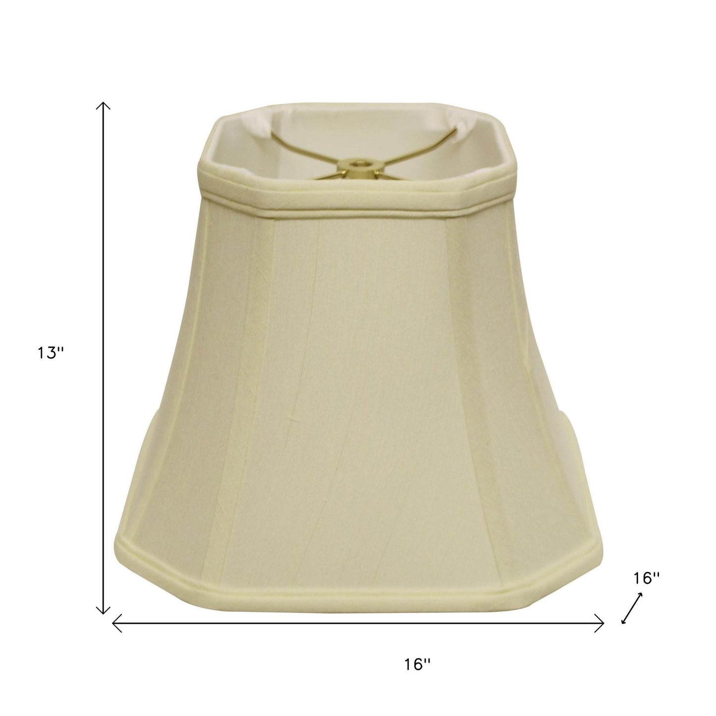 16" Ivory Slanted Square Bell Monay Shantung Lampshade