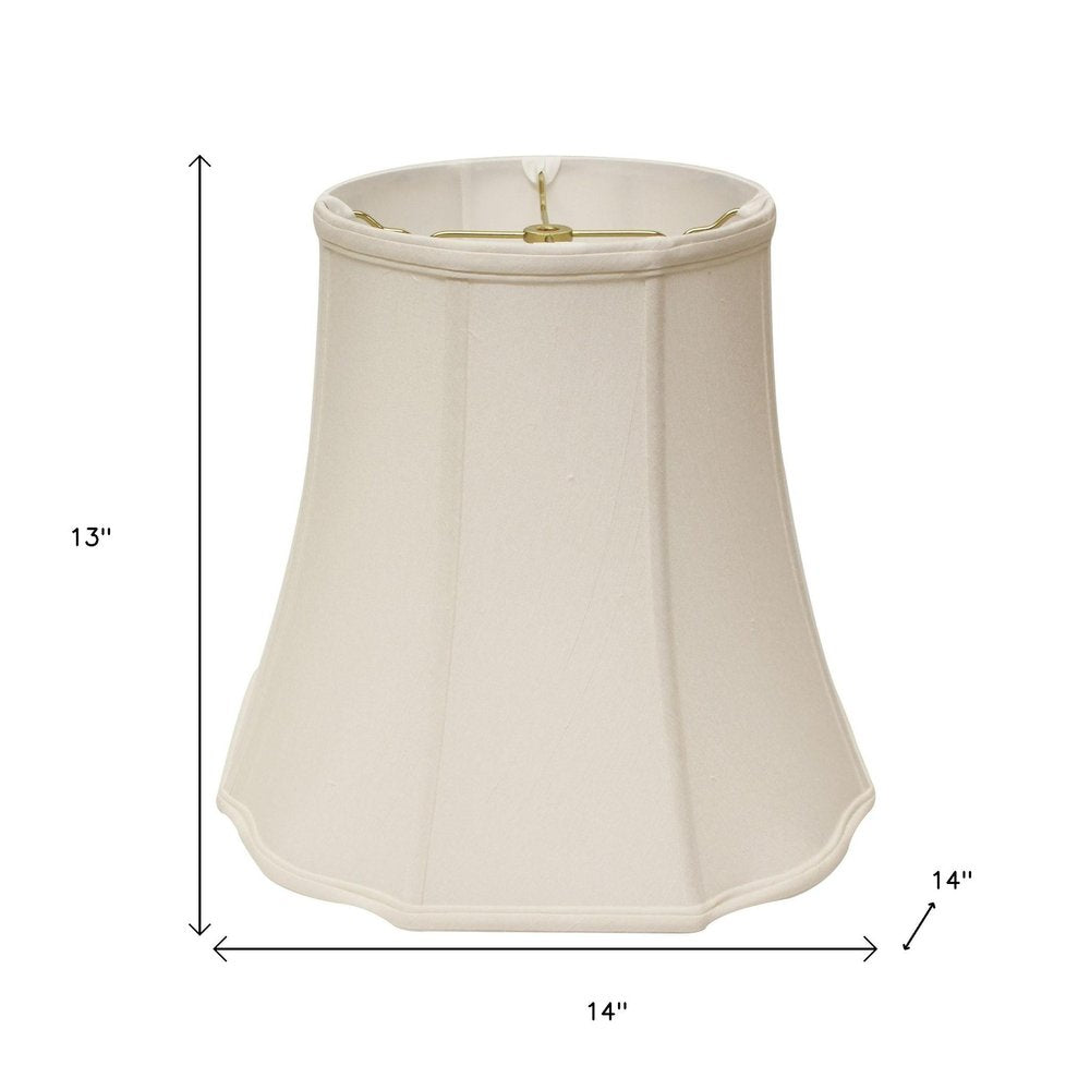 White Monay Shantung Silk Bell Lamp Shade