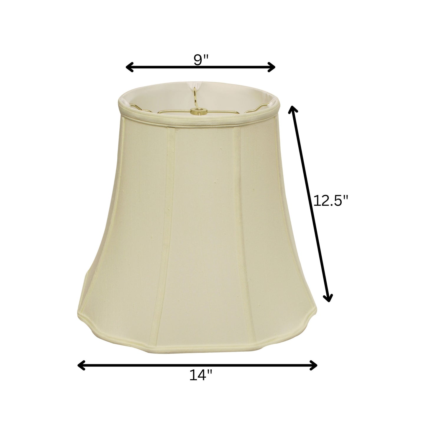 14" Ivory Premium Octagon Monay Shantung Lampshade