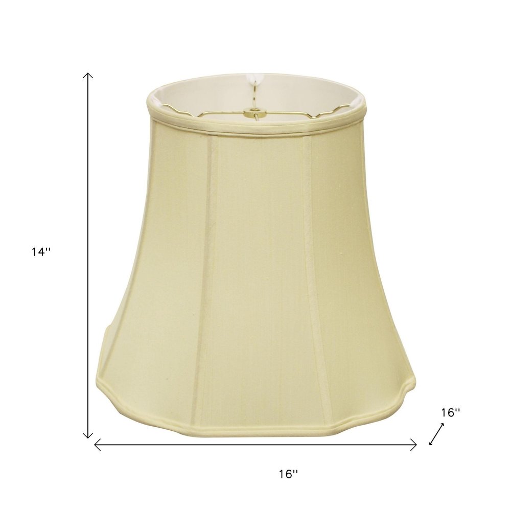 Antiqued White Monay Shantung Silk Bell Lamp Shade