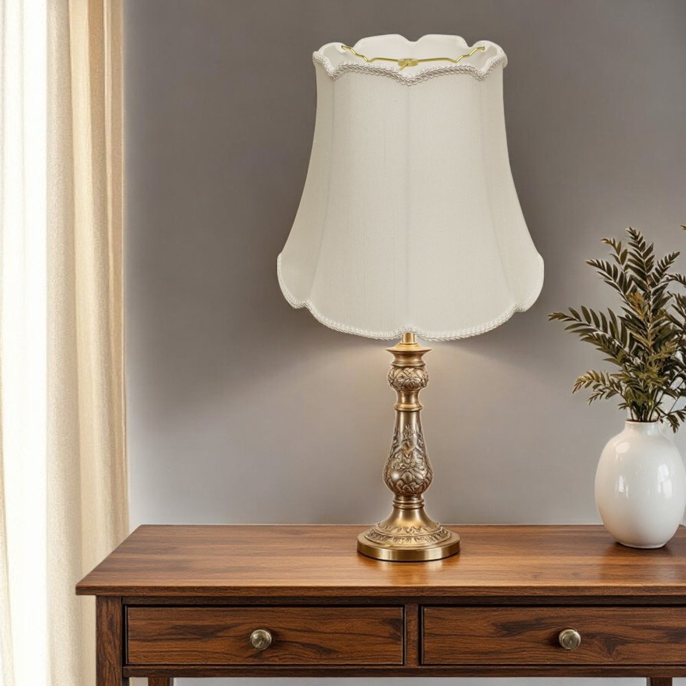 White Monay Shantung Silk Empire Lamp Shade