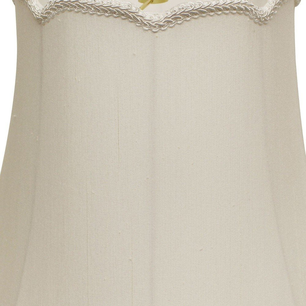 White Monay Shantung Silk Empire Lamp Shade