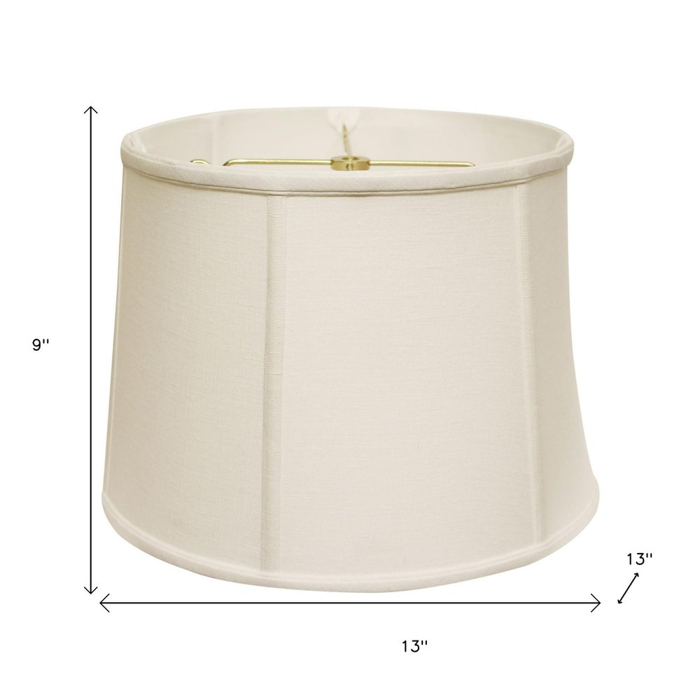 White Linen Drum Lamp Shade