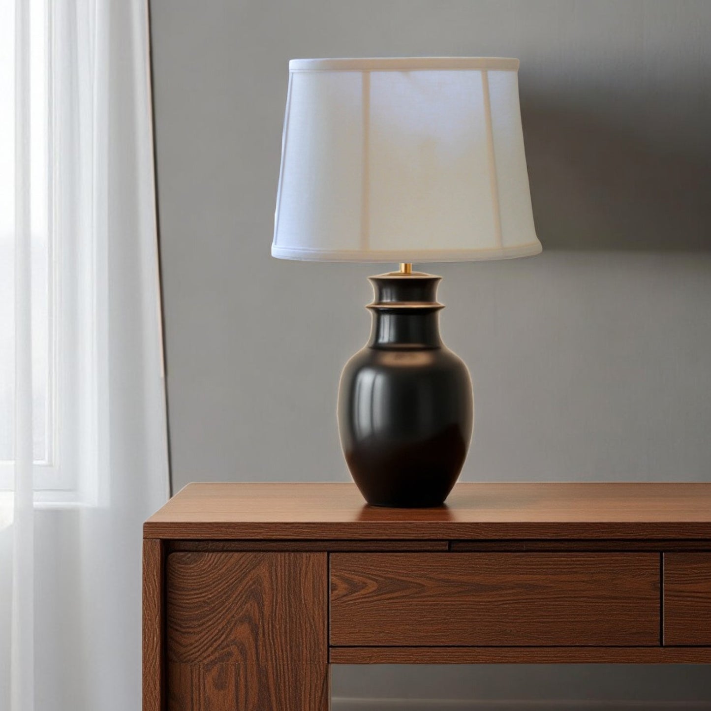 15" Off White Throwback Drum Linen Lampshade