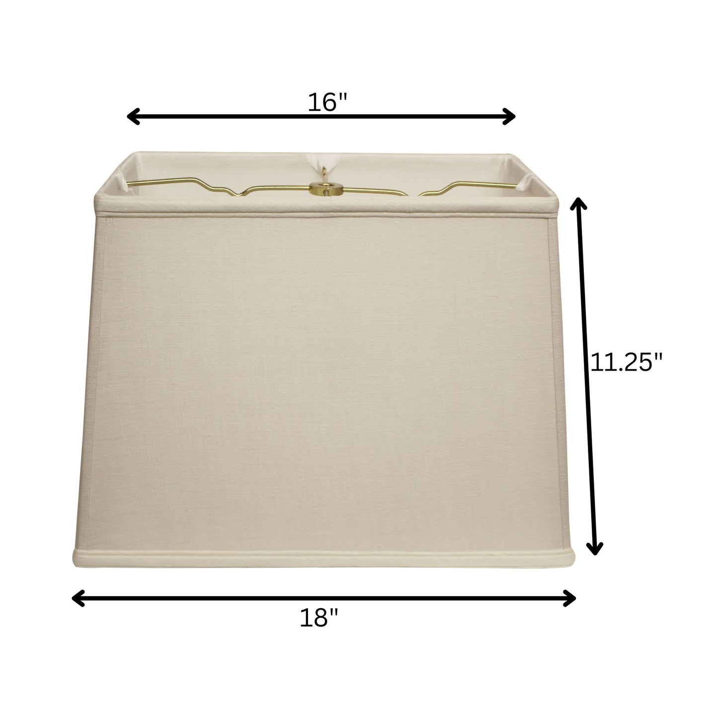 18" Off White Throwback Rectangle Linen Lampshade