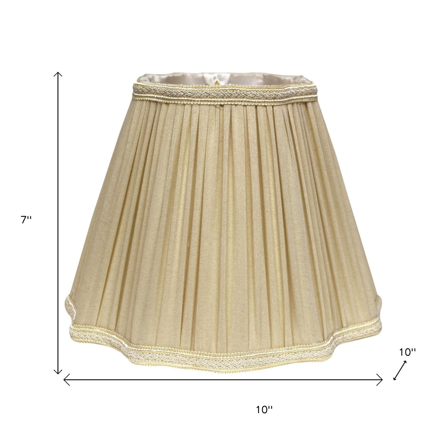 10" Pearl Grey Slanted Fancy Square Shantung Lampshade
