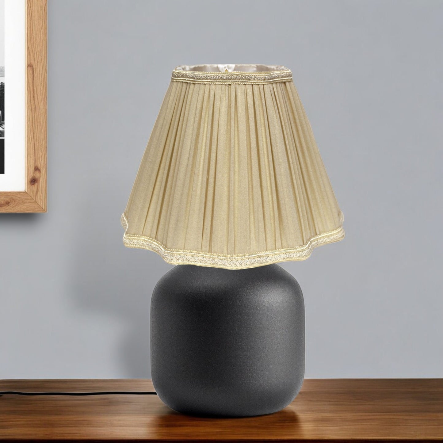 10" Pearl Grey Slanted Fancy Square Shantung Lampshade