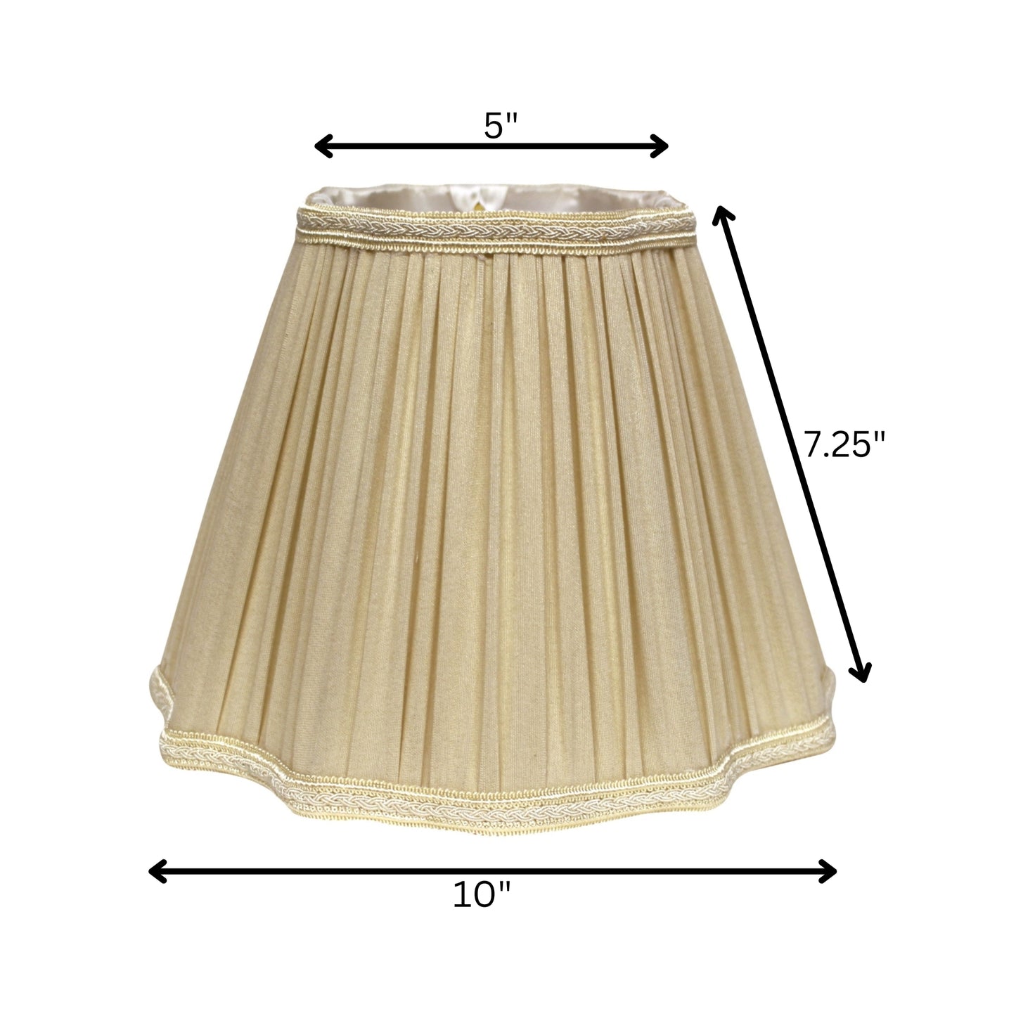 10" Pearl Grey Slanted Fancy Square Shantung Lampshade