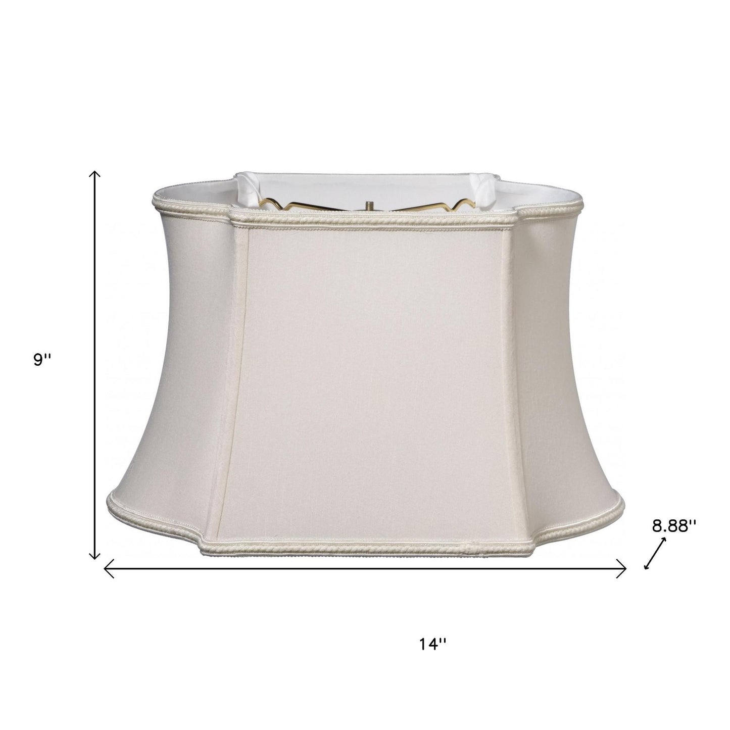 14" Cream Premium Oblong Shantung Lampshade