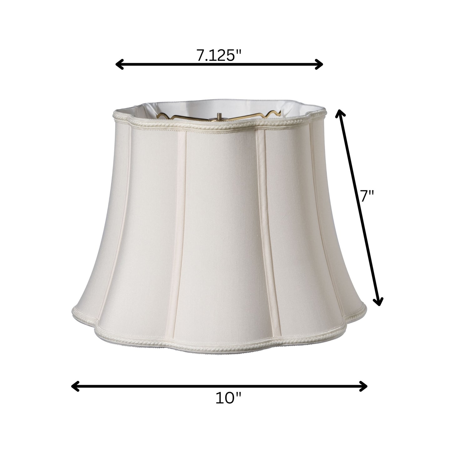 10" Cream Melon Scallop Shantung Lampshade