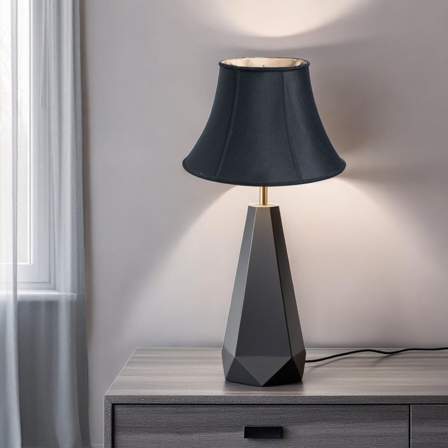 10" Black with Bronze Lining Slanted Oval Shantung Lampshade