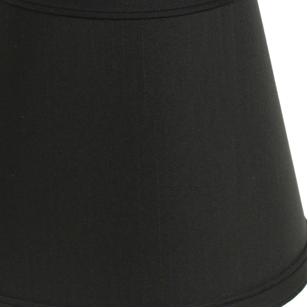 10" Black with White Empire Hardback Slanted Shantung Lampshade