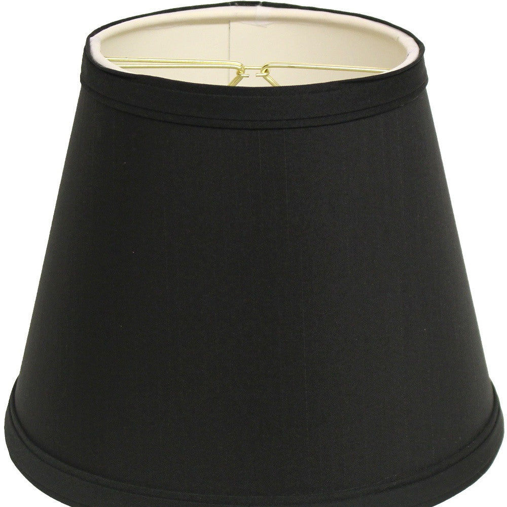10" Black with White Empire Hardback Slanted Shantung Lampshade