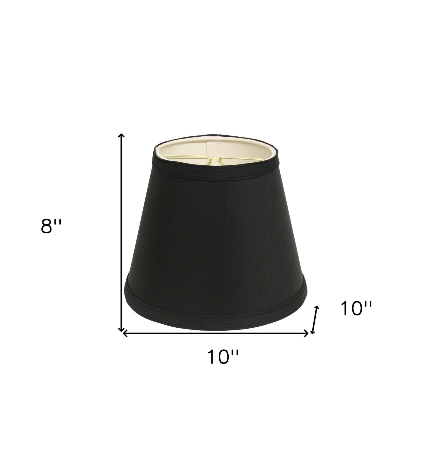 10" Black with White Empire Hardback Slanted Shantung Lampshade