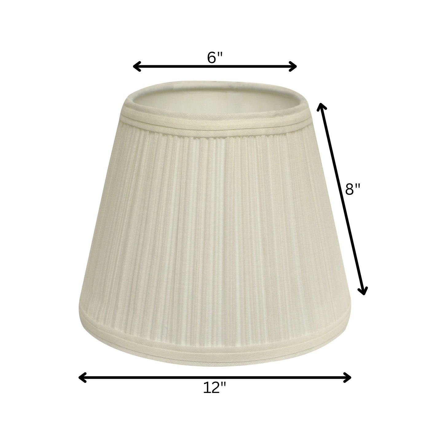 12" White Empire Hardback Slanted Broadcloth Lampshade WF