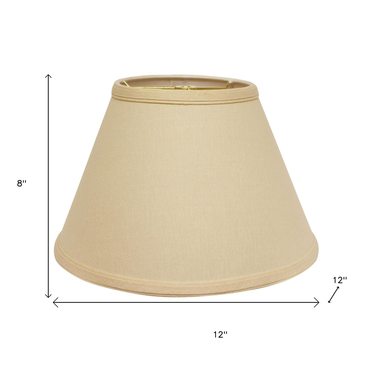 12" Parchment Beige Empire Hardback Slanted Linen Lampshade WF