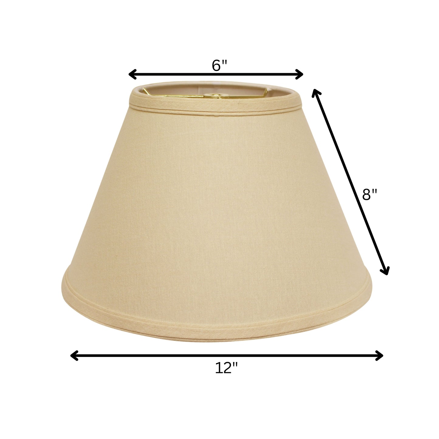 12" Parchment Beige Empire Hardback Slanted Linen Lampshade WF