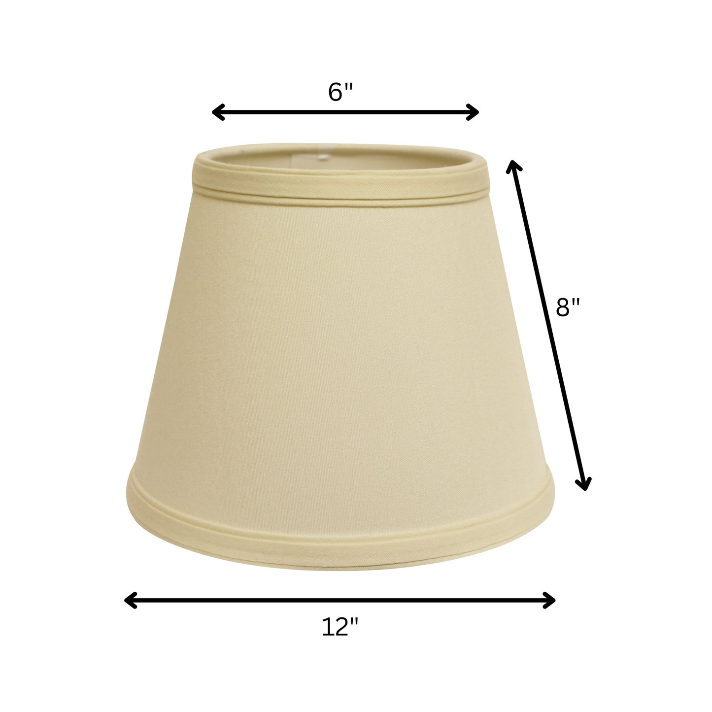 12" Ivory Empire Hardback Slanted No Slub Lampshade