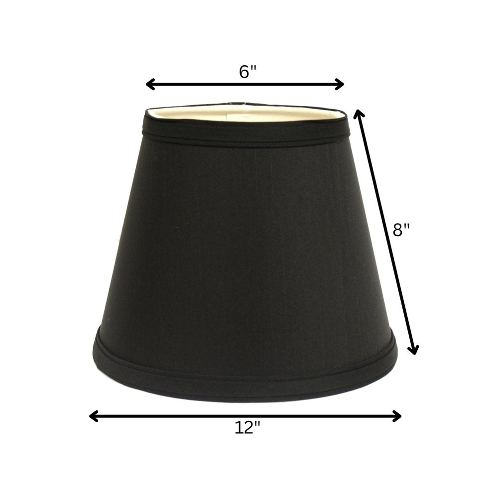 Black Shantung Silk Empire Lamp Shade