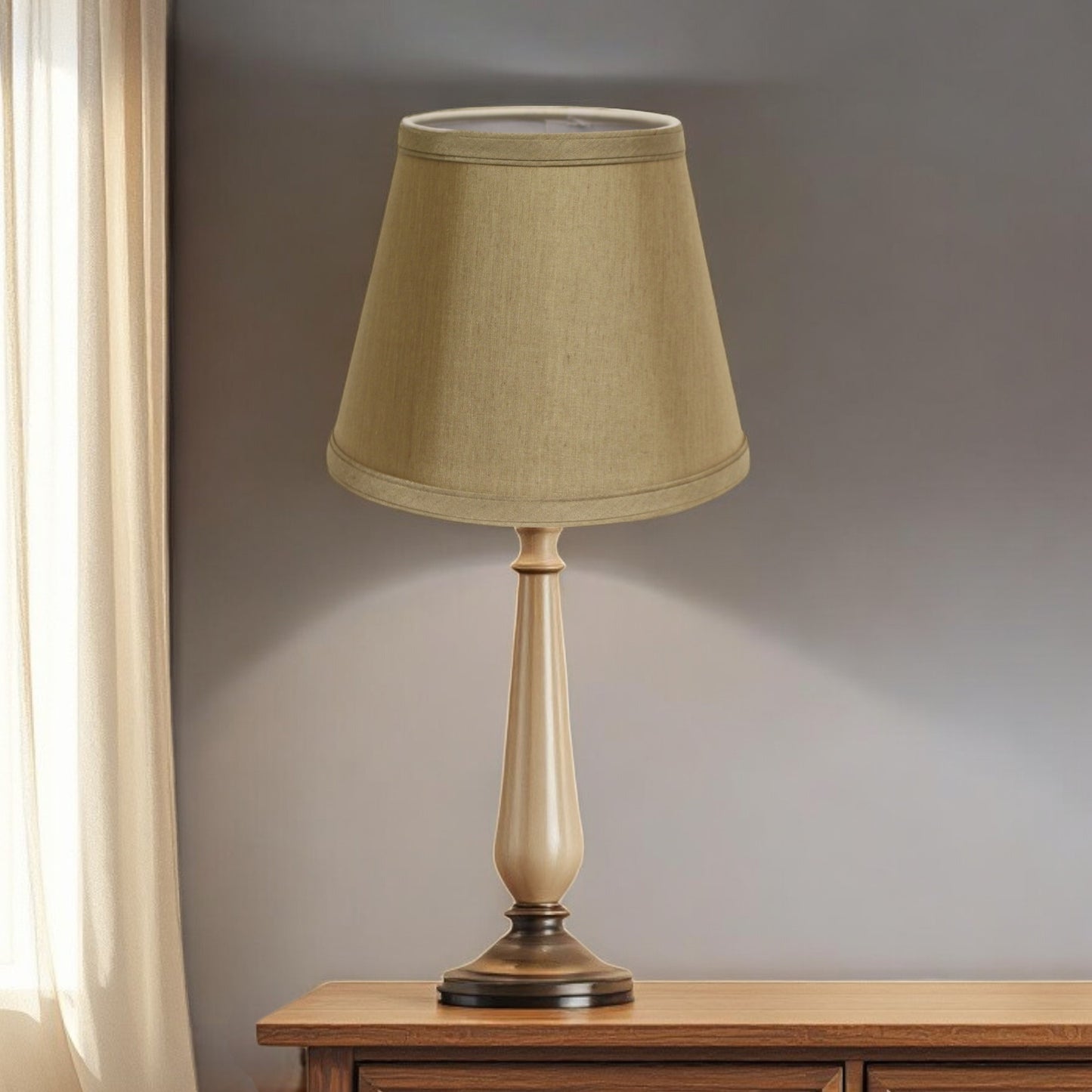 12" Pale Brown Hardback Empire Slanted Slanted No Slub Lampshade