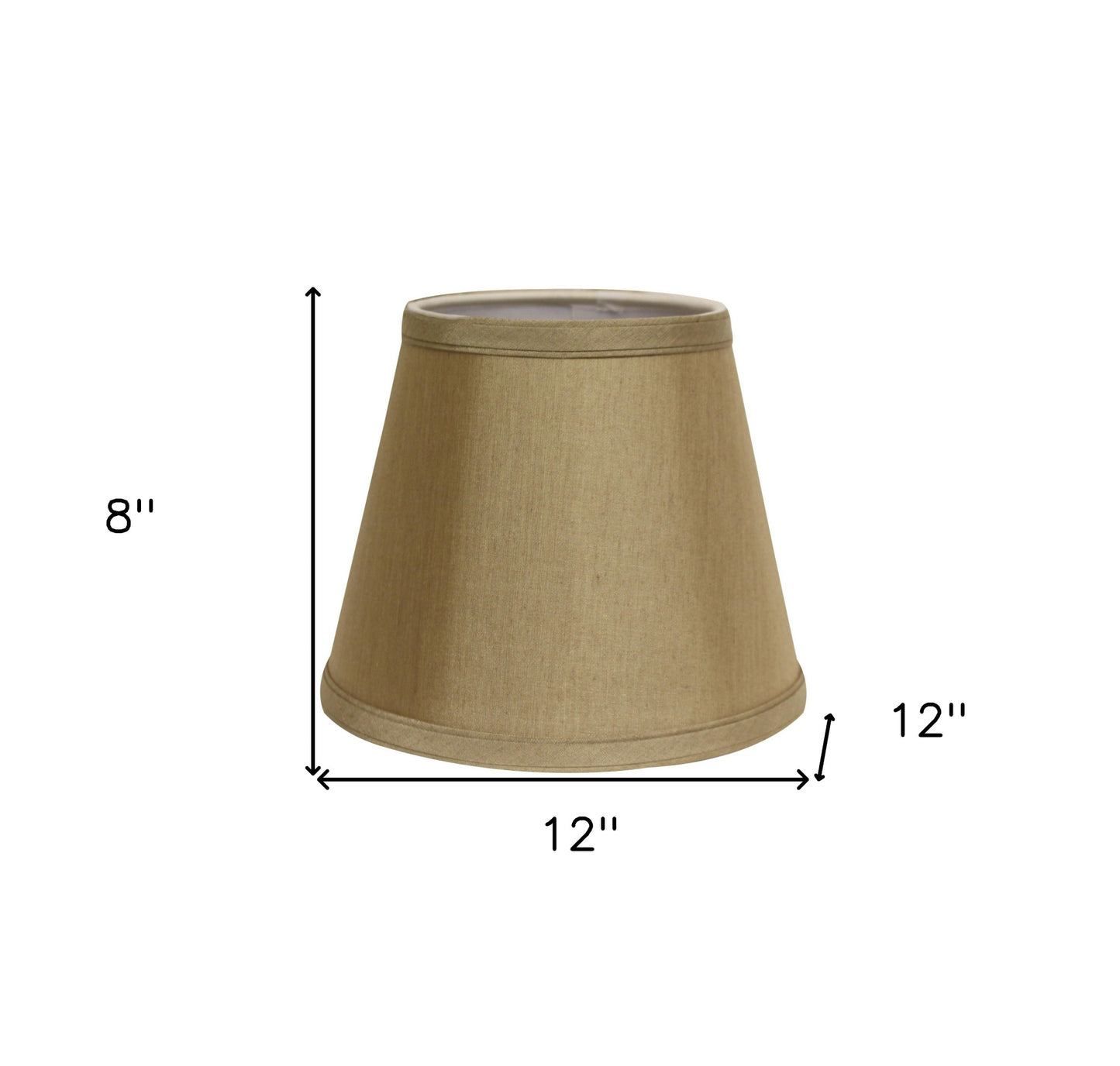 12" Pale Brown Hardback Empire Slanted Slanted No Slub Lampshade