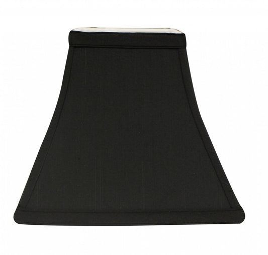 Black Shantung Silk Square Lamp Shade