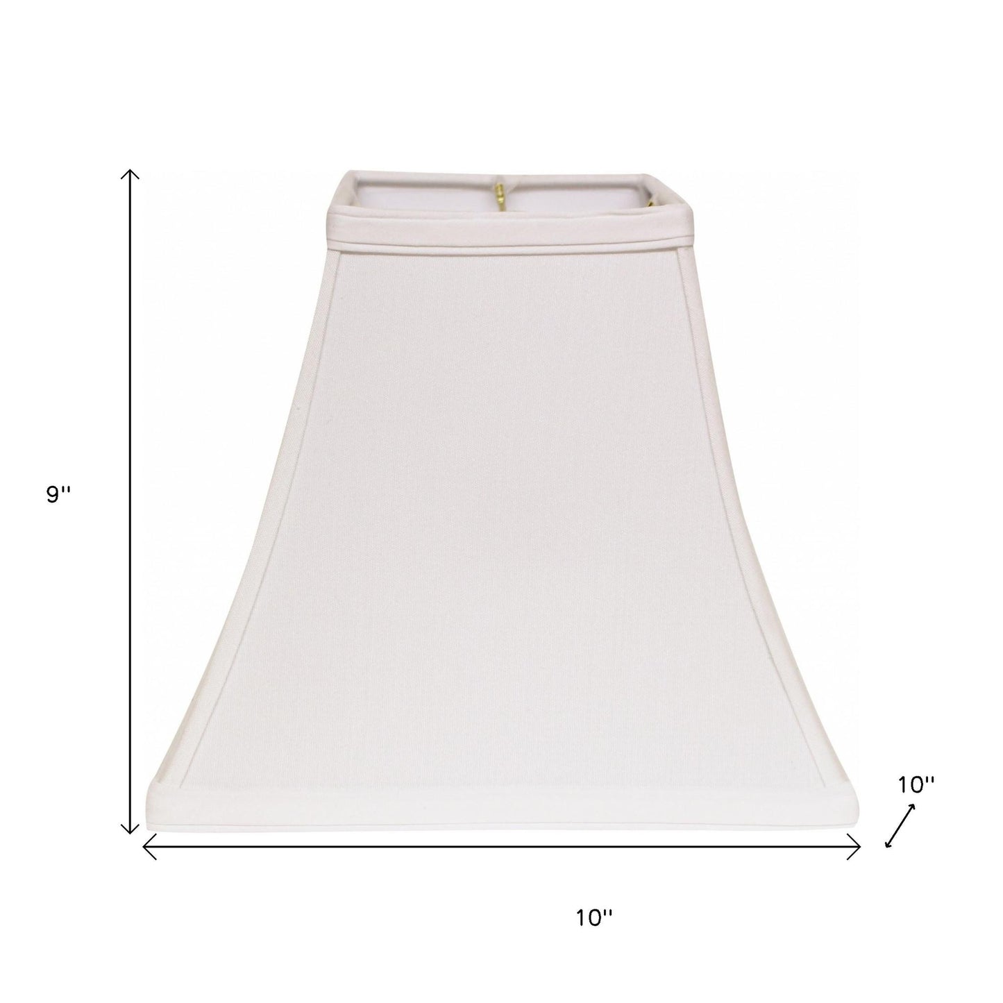 10" White Square Bell No Slub Lampshade