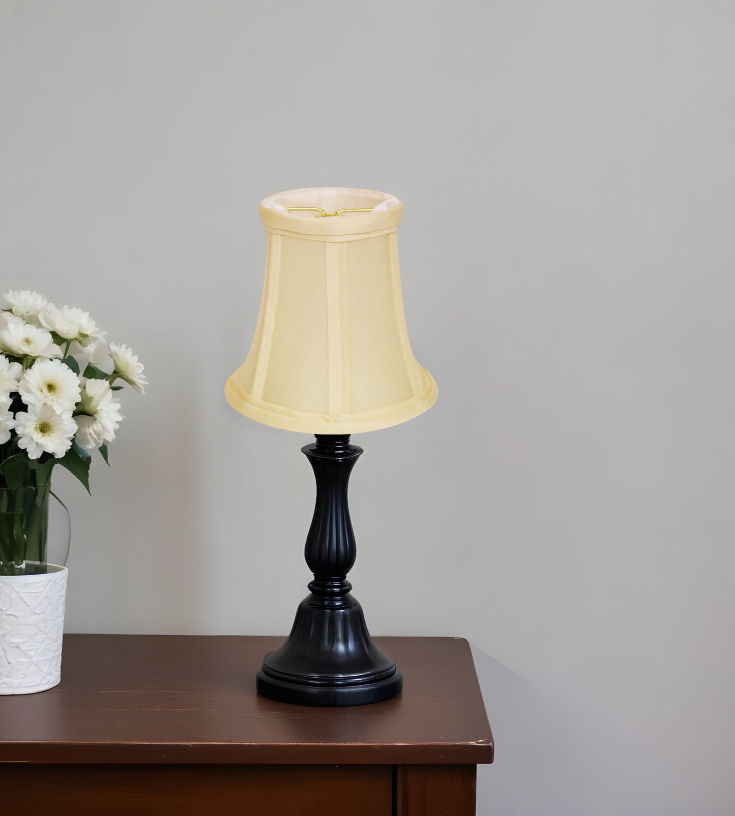 5" Ivory Slanted Set of 6 Chandelier Dupioni Lampshades