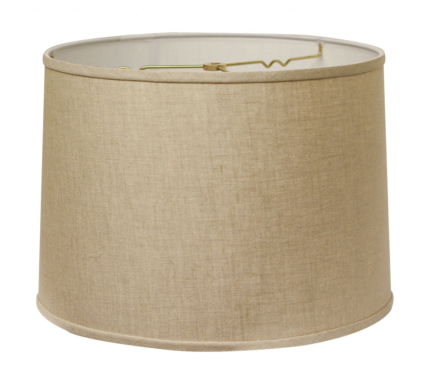 13" White Throwback Drum Linen Lampshade