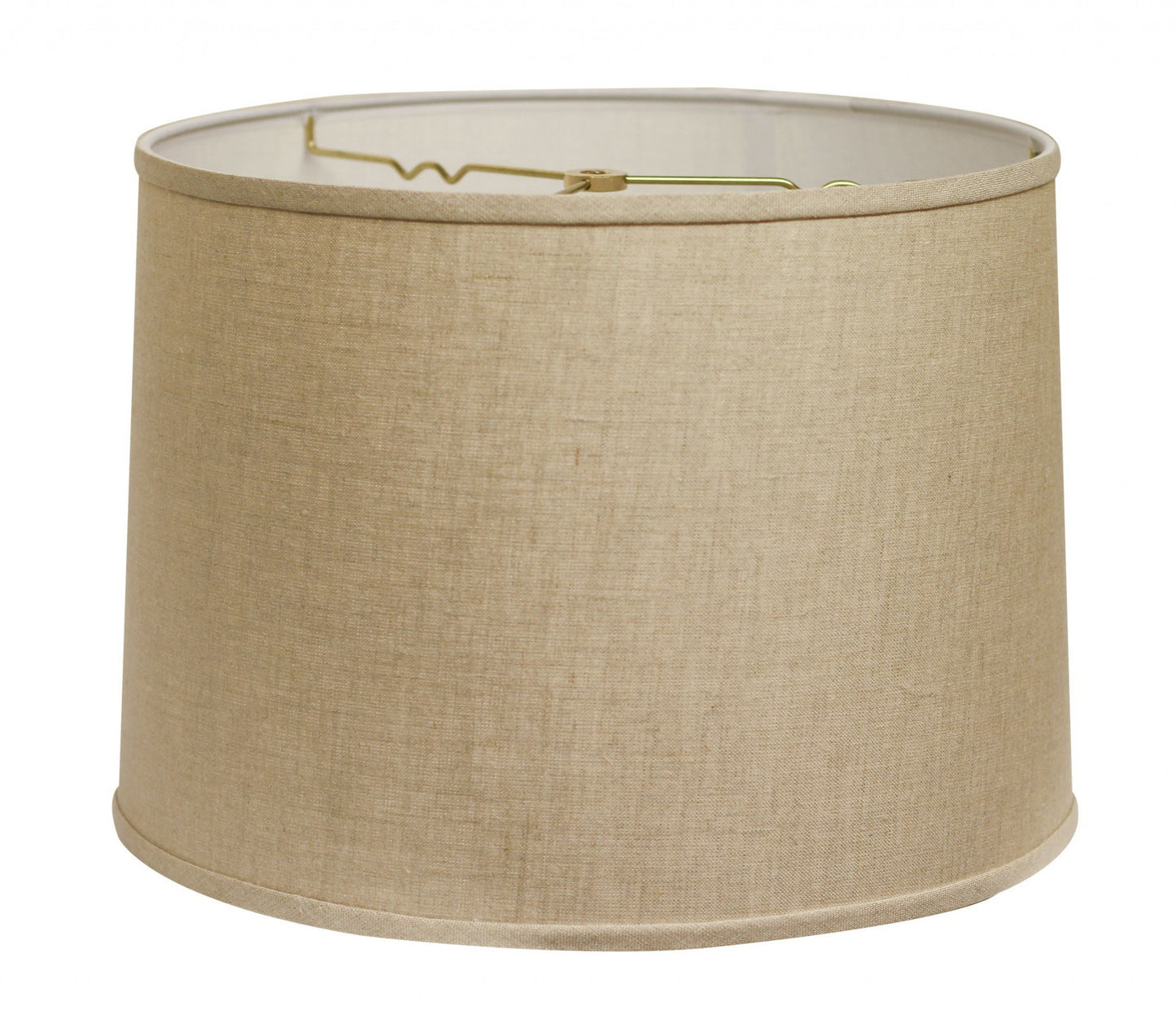 13" White Throwback Drum Linen Lampshade