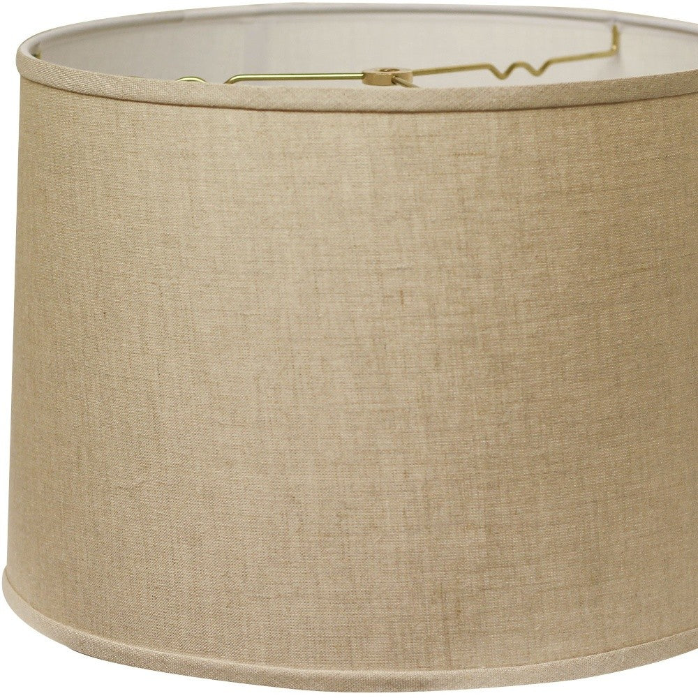13" White Throwback Drum Linen Lampshade