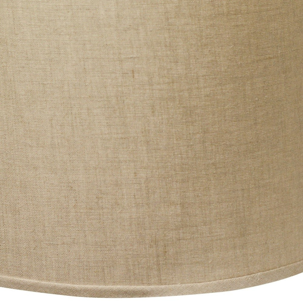 13" White Throwback Drum Linen Lampshade
