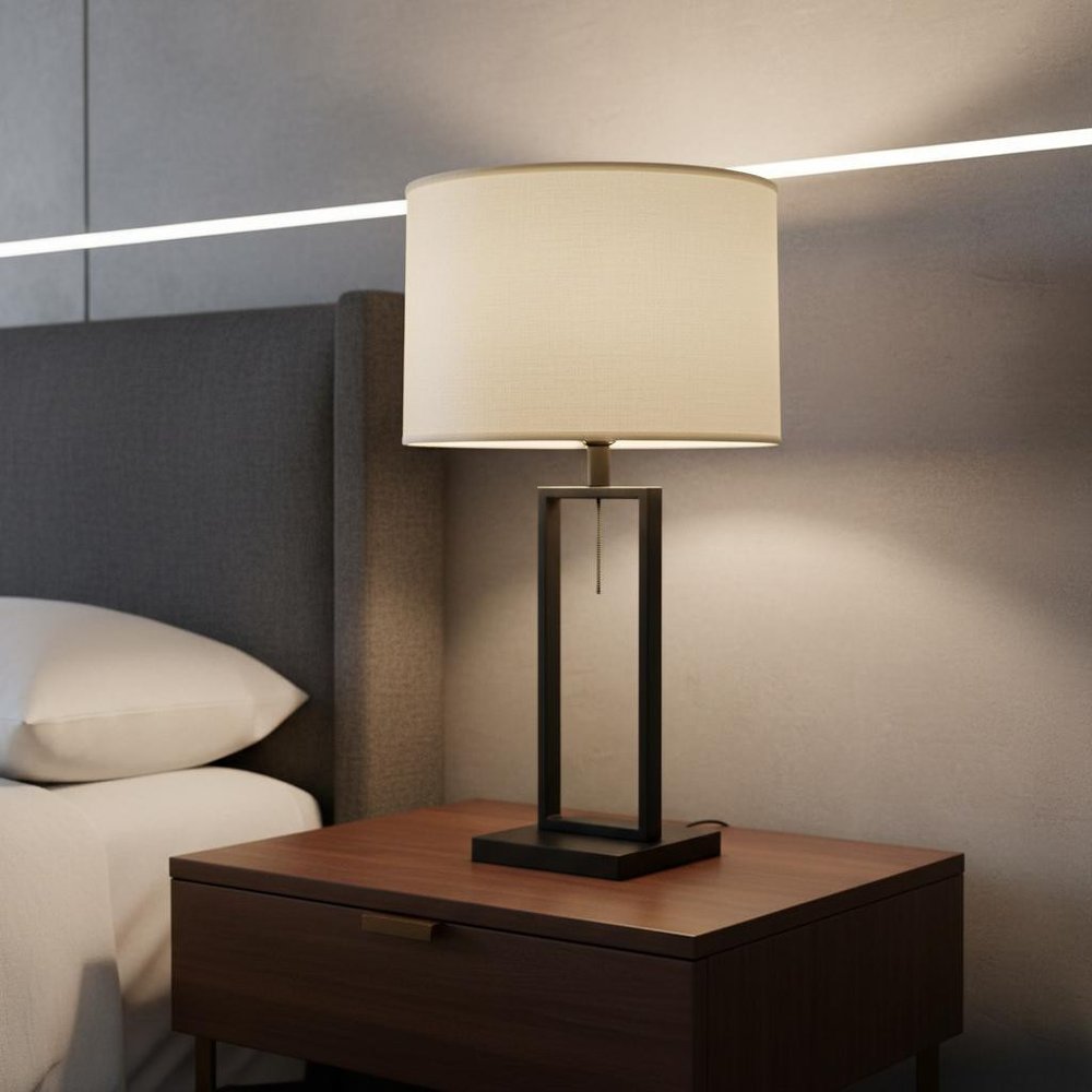 Dark Brown Linen Drum Lamp Shade