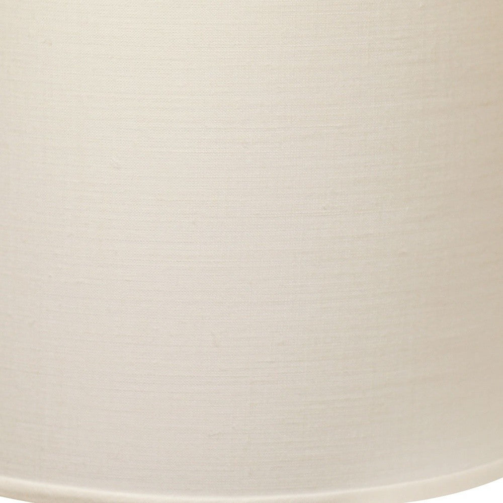 14" Parchment Biege Throwback Drum Linen Lampshade