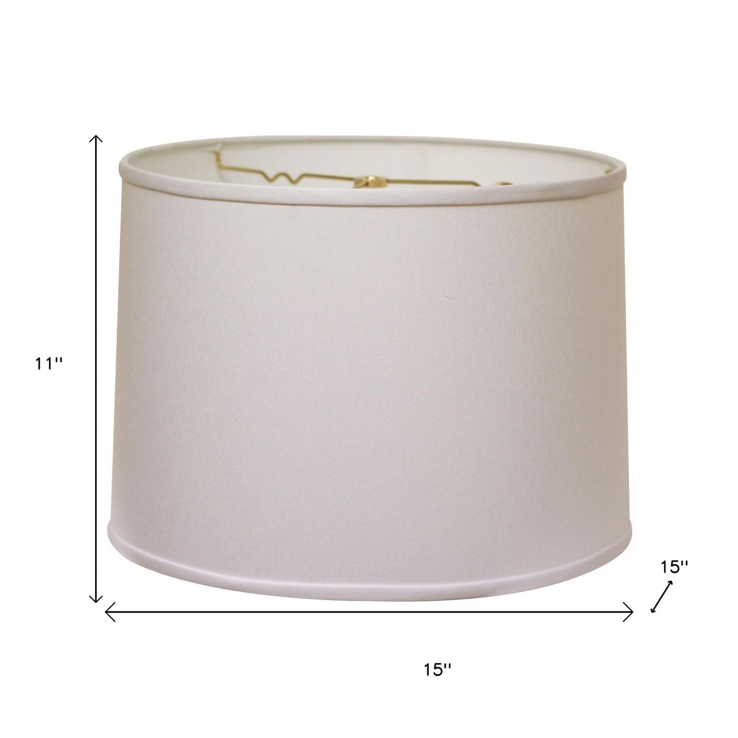 15" White Throwback Drum No Slub Lampshade