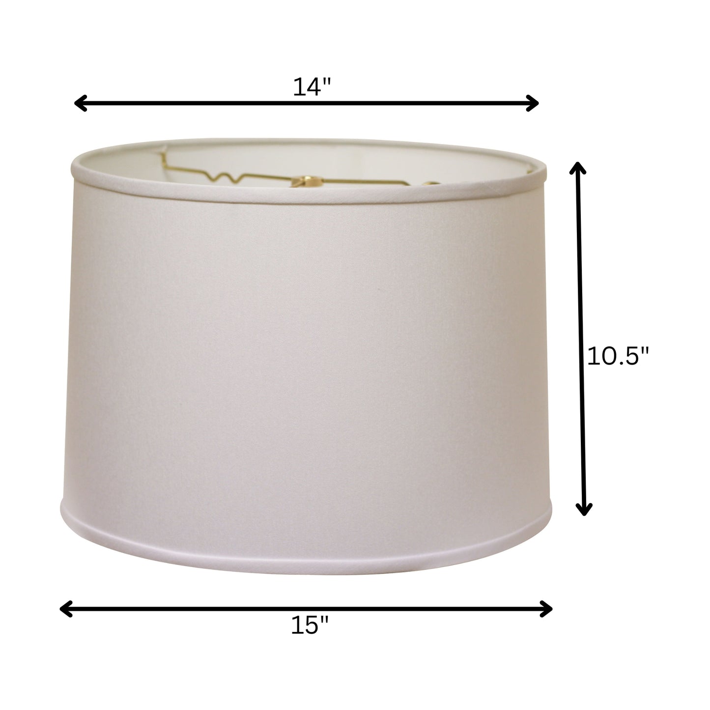 15" White Throwback Drum No Slub Lampshade