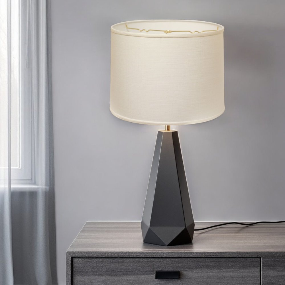 White Linen Drum Lamp Shade