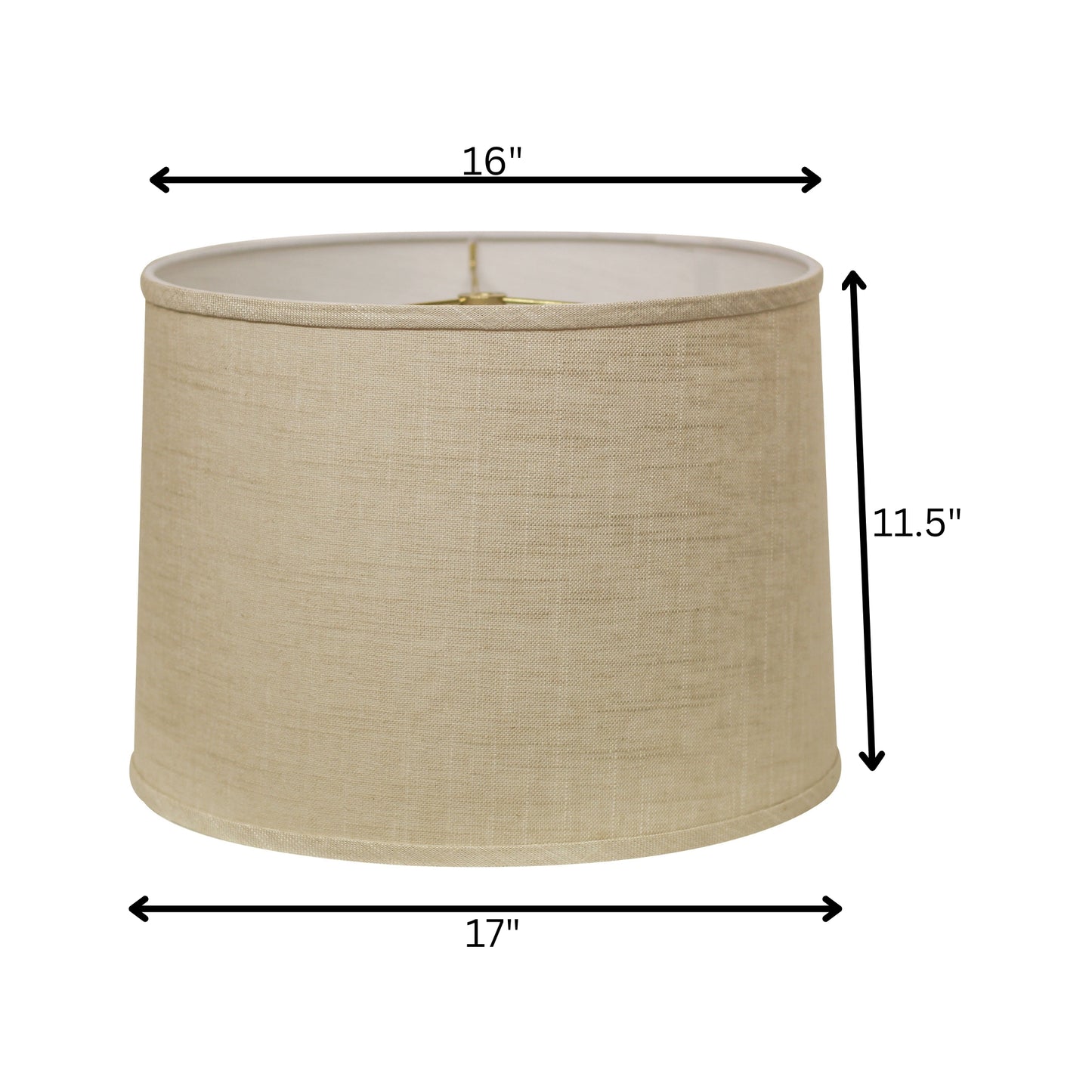 17" Light Wheat Throwback Drum Linen Lampshade