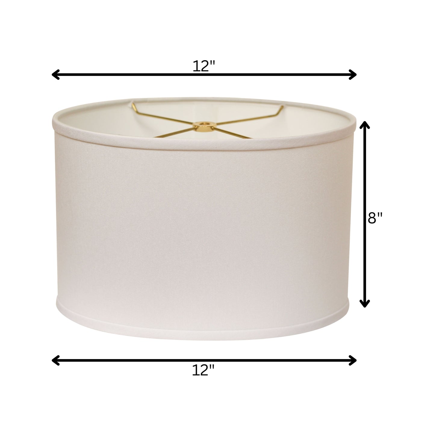 12" White Throwback Oval No Slub Lampshade