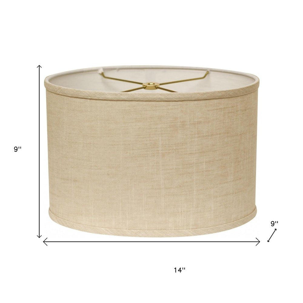 Light Yellow Linen Oval Lamp Shade