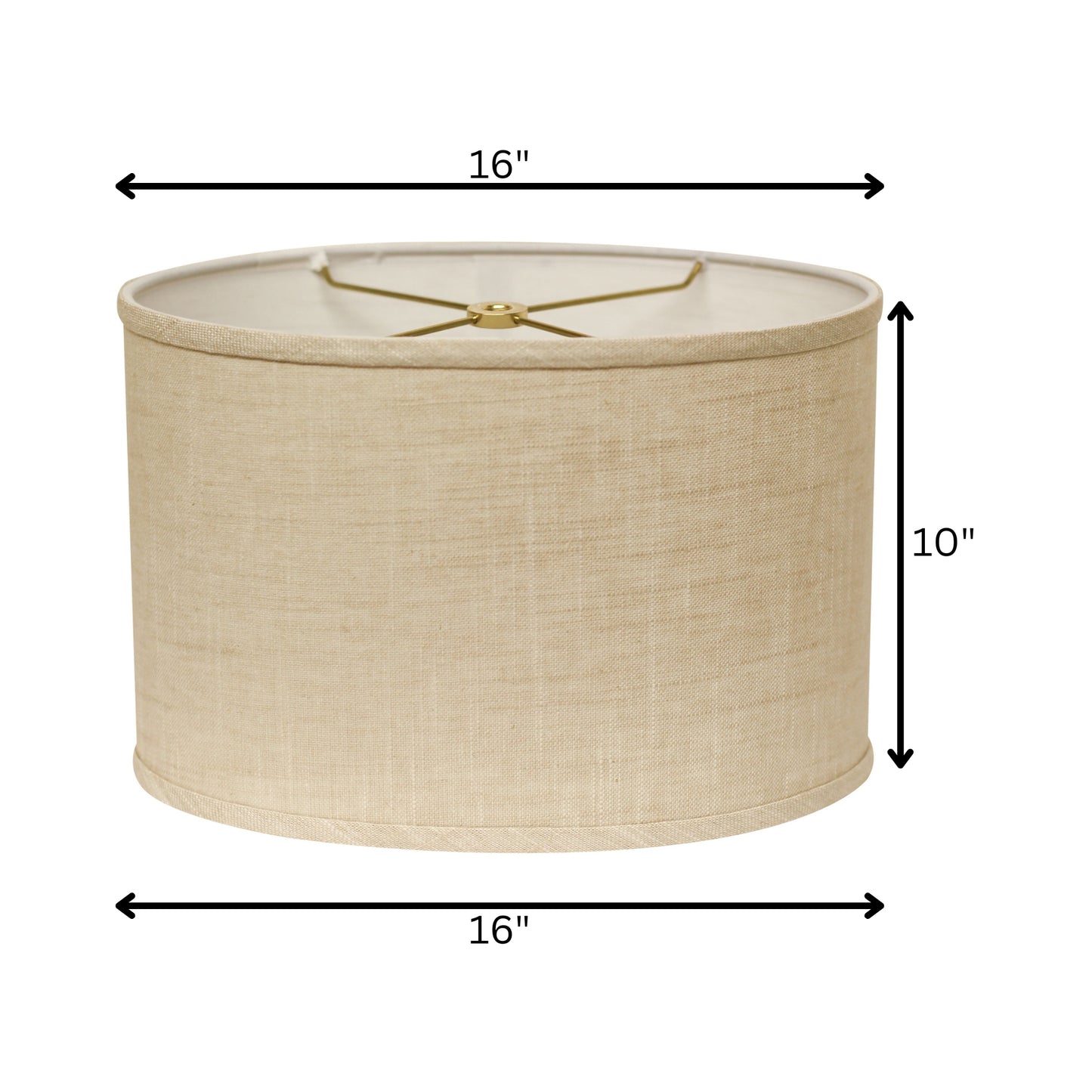 16" Light Wheat Throwback Oval Linen Lampshade