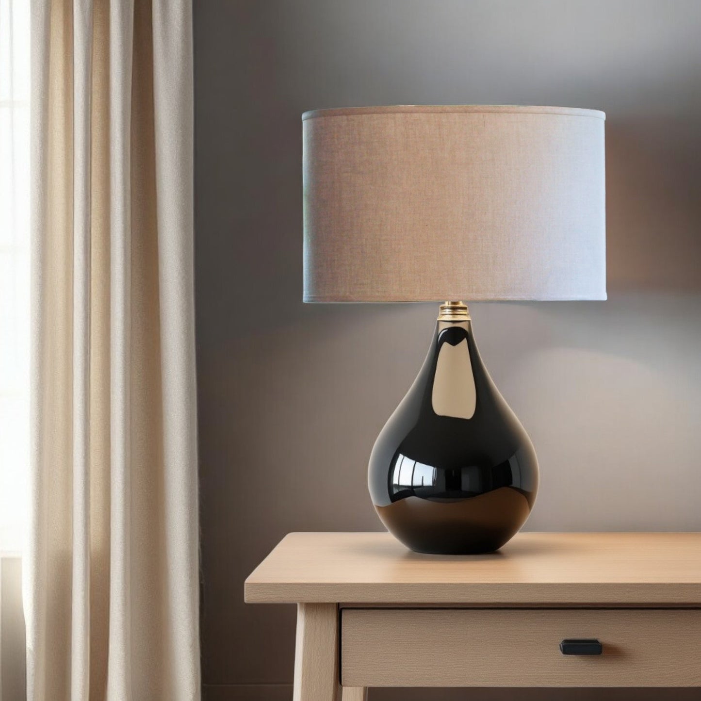 16" Dark Wheat Throwback Oval Linen Lampshade