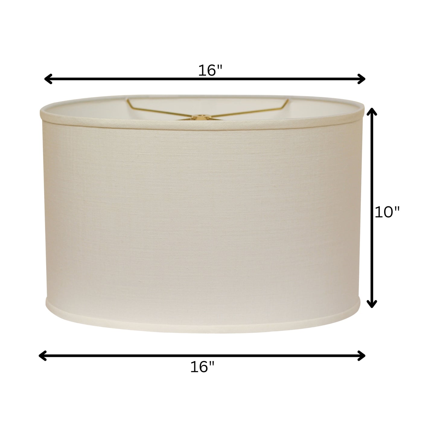16" White Throwback Oval Linen Lampshade