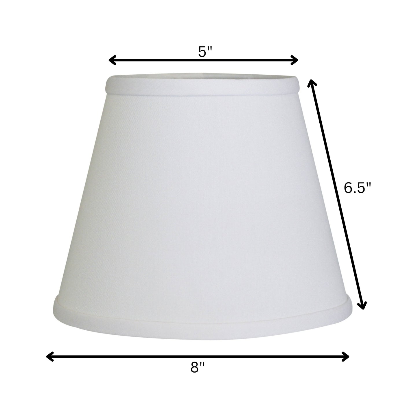 White No Slub Innsbruck Empire Lamp shade 8"W Bottom
