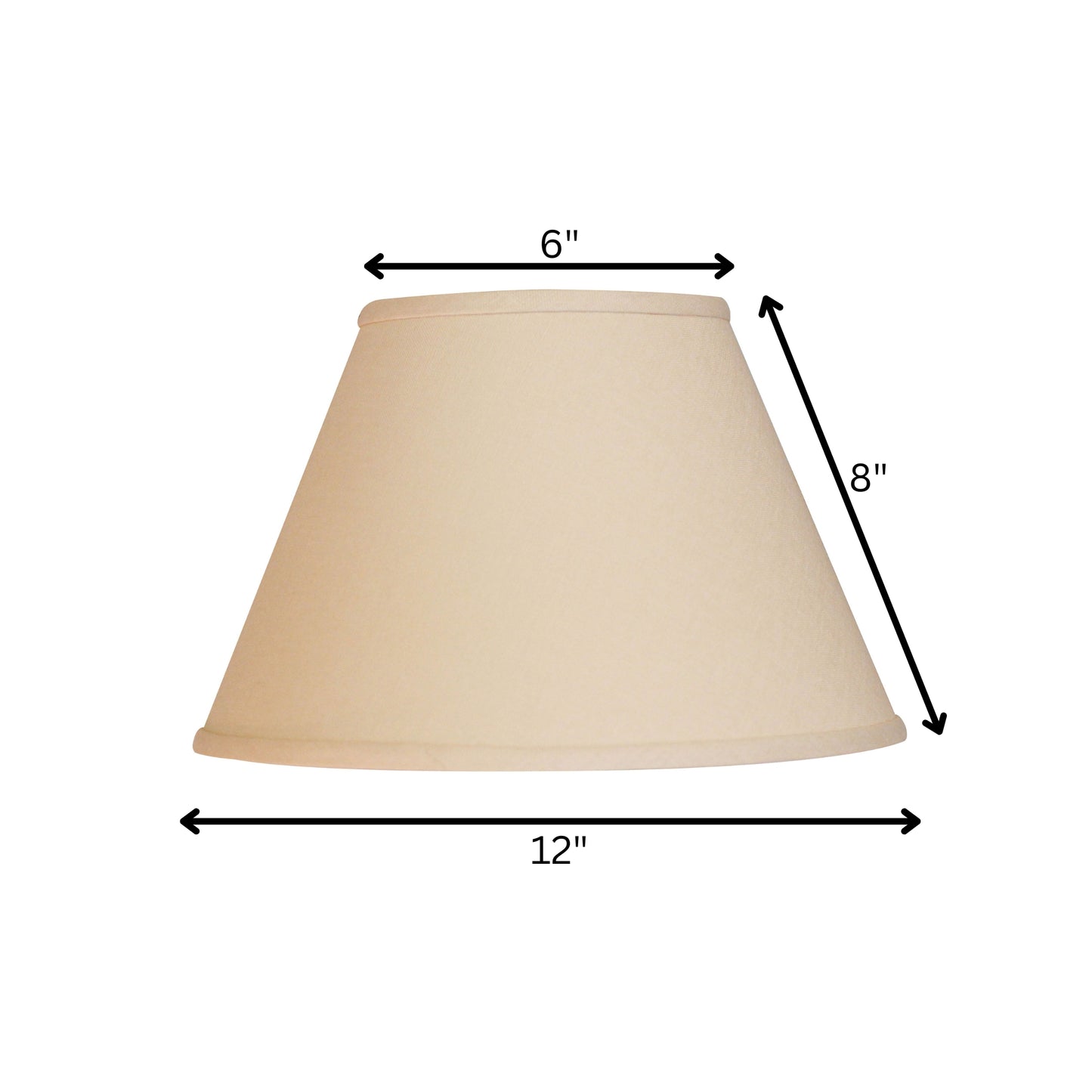 12" Parchment Biege Premium Empire Slanted Linen Lampshade