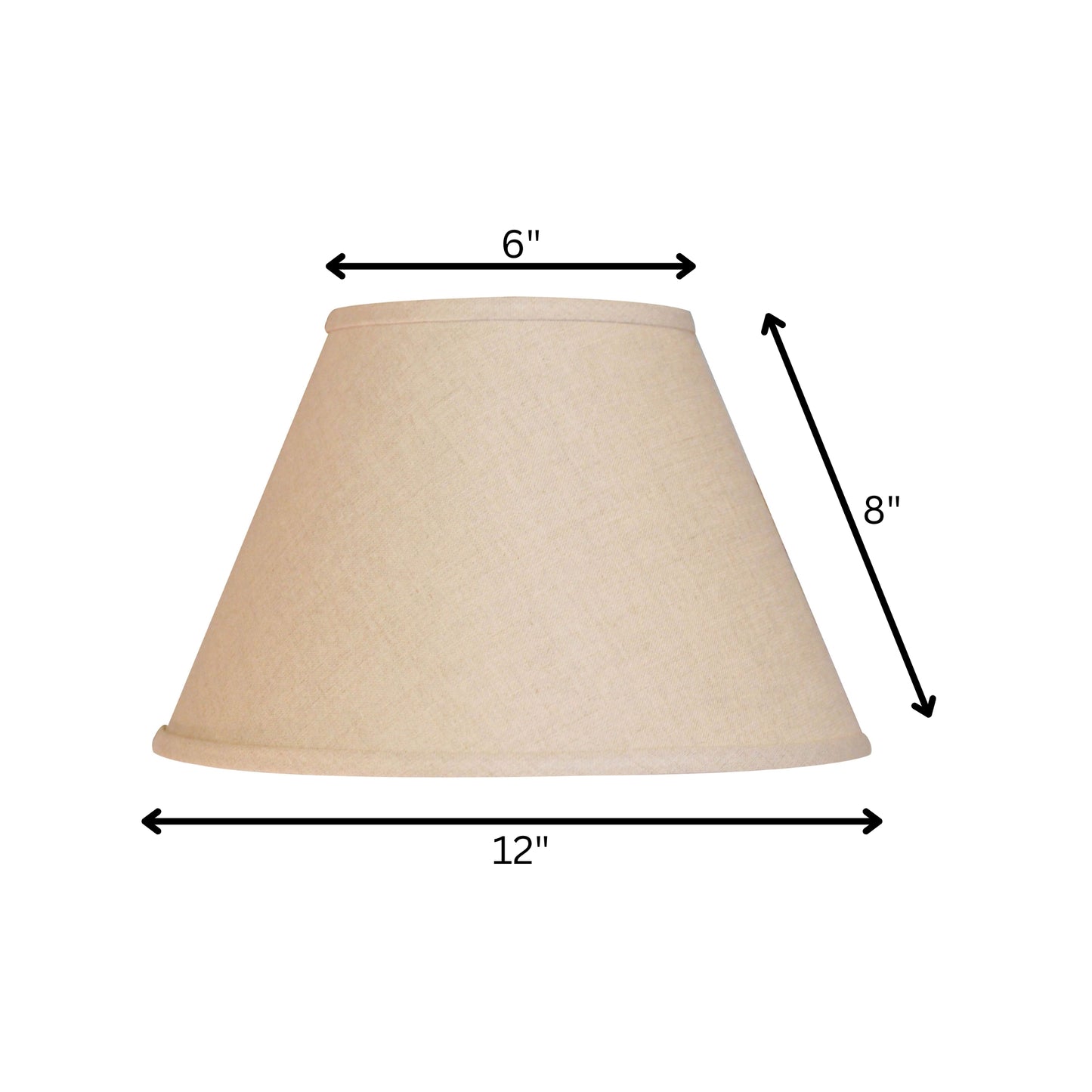 12" Dark Wheat Premium Empire Slanted Linen Lampshade