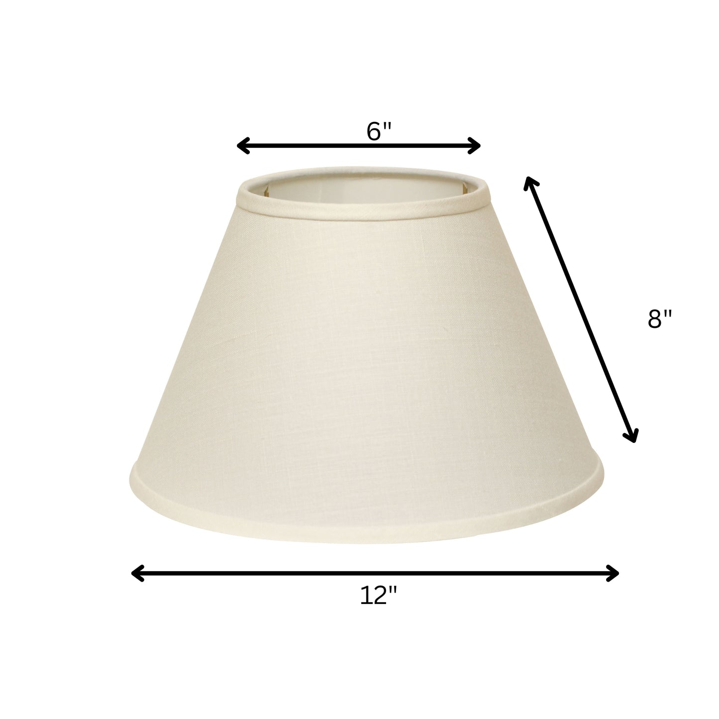 12" Dark Wheat Premium Empire Slanted Linen Lampshade